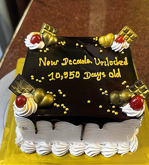 Square Chocolate Drip Cake